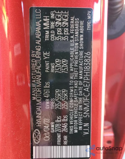 2023 Hyundai Tucson Sel from USA, damaged, VIN 5NMJFCAE7PH183826